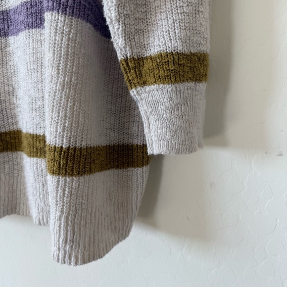 Sonoma Plus Size Spring Cream Striped V Neck Cotton Pull Over Sweater Size 3X - Picture 8 of 9